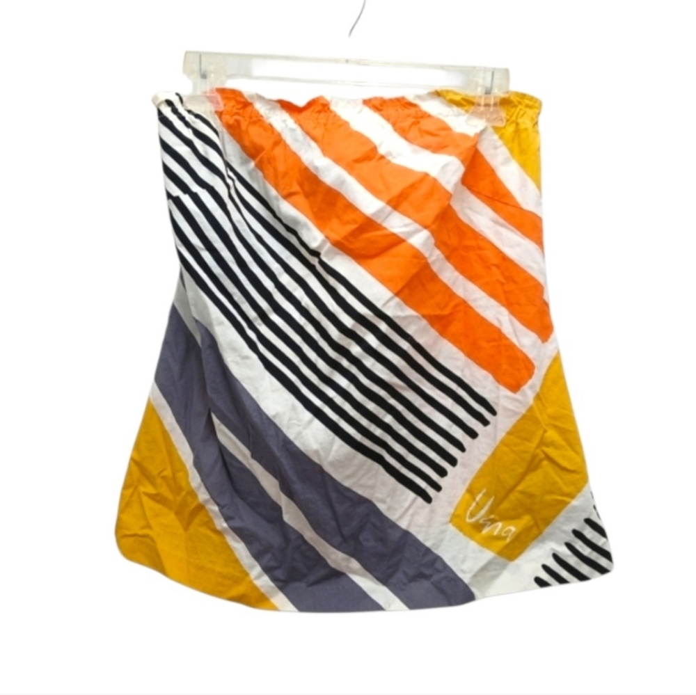 Vera Neumann Blue Orange Op Art Geometric Vtg Cotton Skirt